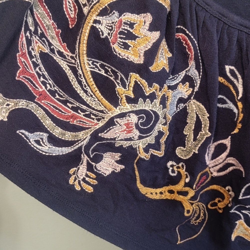 Artesia Boho Gypsy Womens Embroidered Summer Romper Jumpsuit Size Large View 2